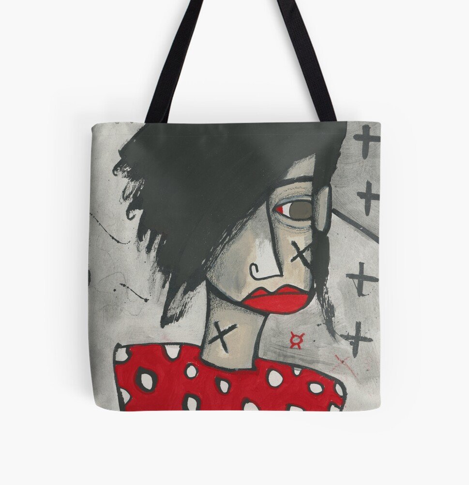 Red polka dot rebel on a bag